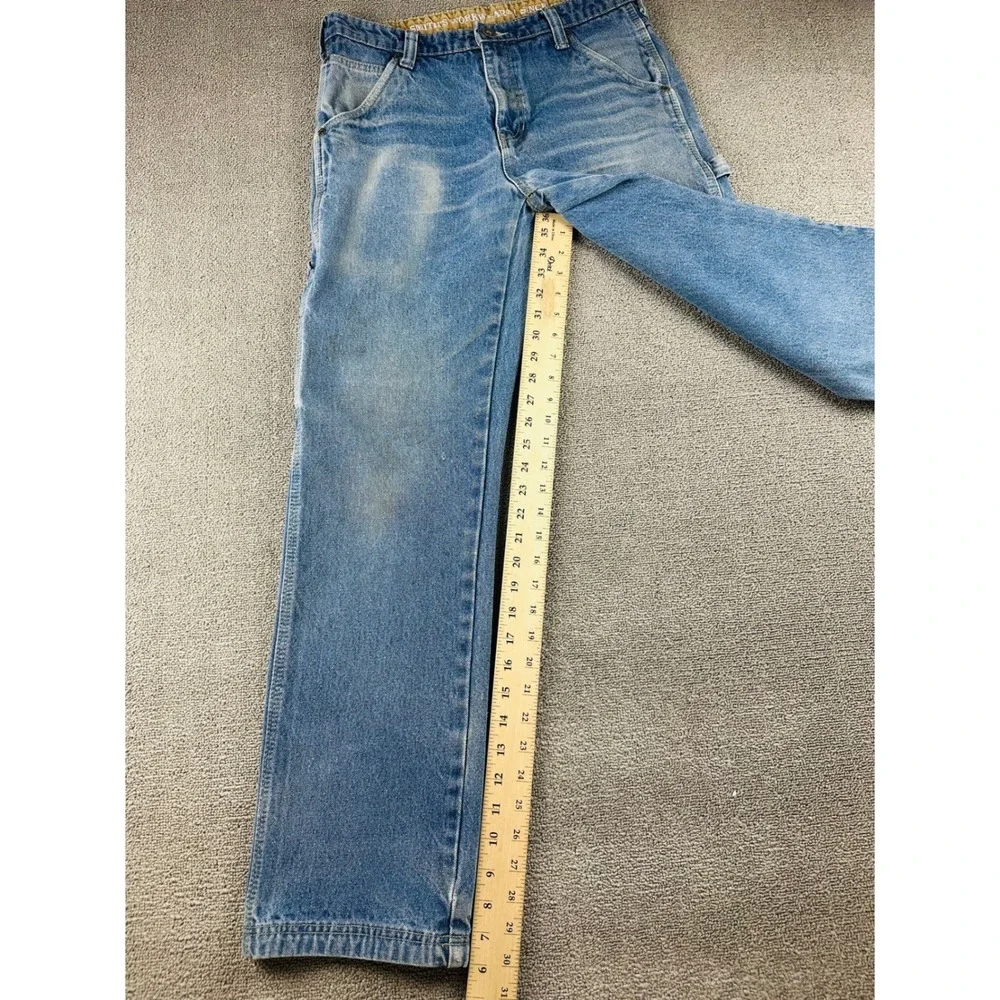 Smith's Workwear‎ Carpenter Jeans Men 31x32 Blue Denim Cotton Blend Hammer Loop